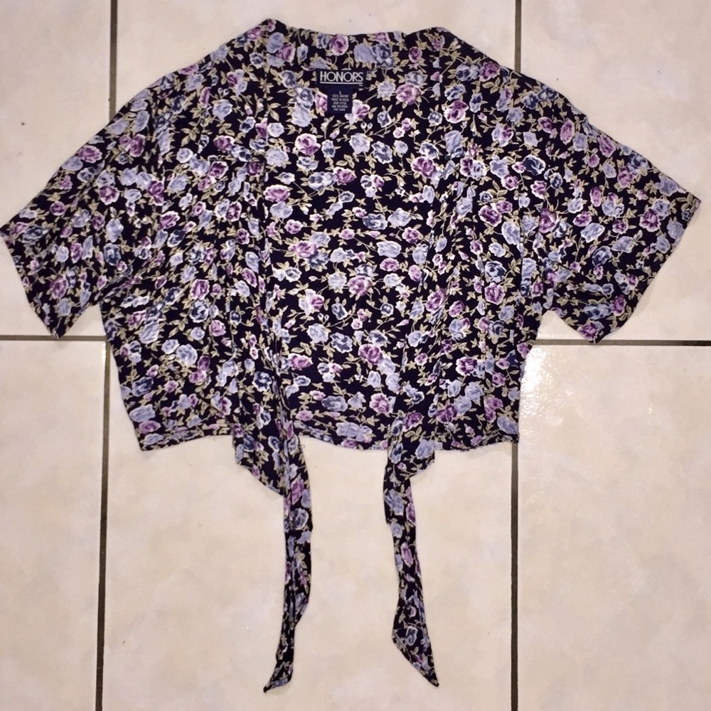 Honors front tie blouse, size L.
